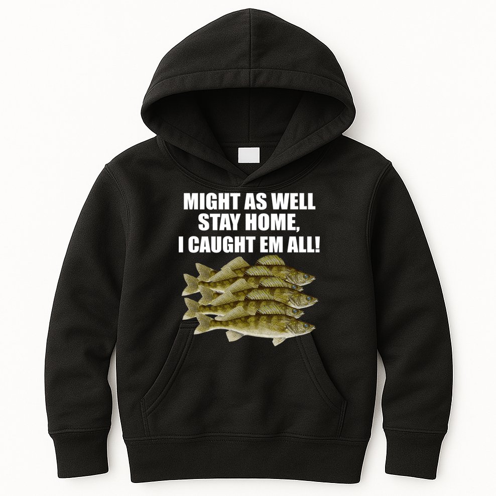 Walleye Caught Em All Kids Hoodie