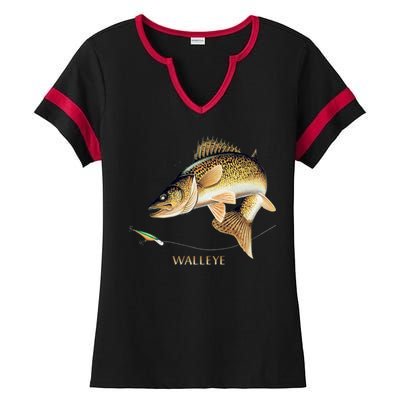 Walleye Combination Ladies Halftime Notch Neck Tee