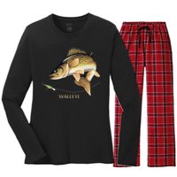 Walleye Combination Women's Long Sleeve Flannel Pajama Set 