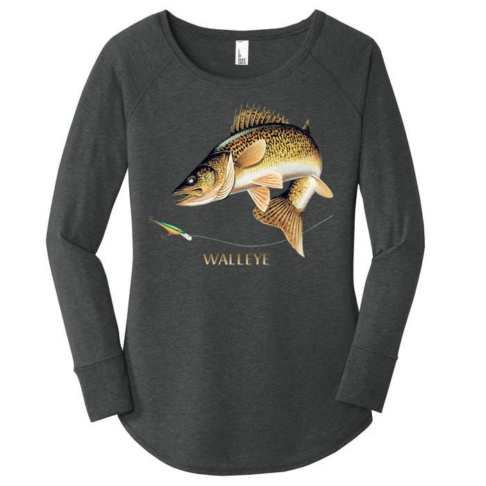 Walleye Combination Women's Perfect Tri Tunic Long Sleeve Shirt