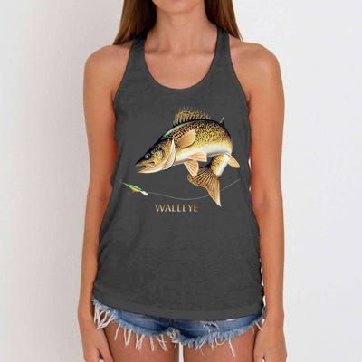 Walleye Combination Women's Knotted Racerback Tank