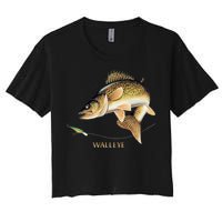 Walleye Combination Women's Crop Top Tee