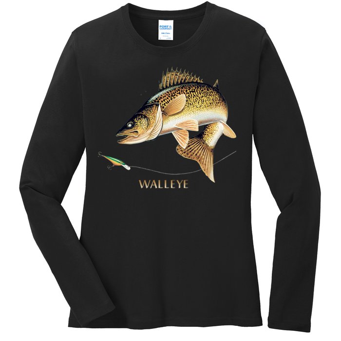 Walleye Combination Ladies Long Sleeve Shirt