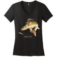 Walleye Combination Women's V-Neck T-Shirt