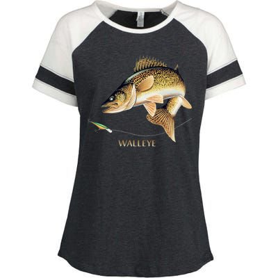 Walleye Combination Enza Ladies Jersey Colorblock Tee