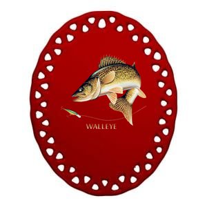 Walleye Combination Ceramic Oval Ornament