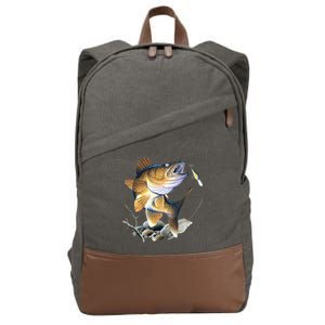 Walleye Fishing Cotton Canvas Backpack