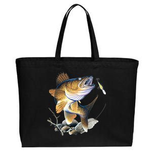 Walleye Fishing Cotton Canvas Jumbo Tote