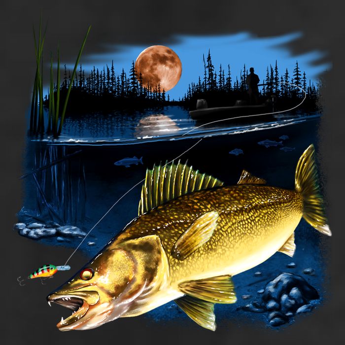 Walleye Moon Light Cool Comfort Performance Bucket Hat