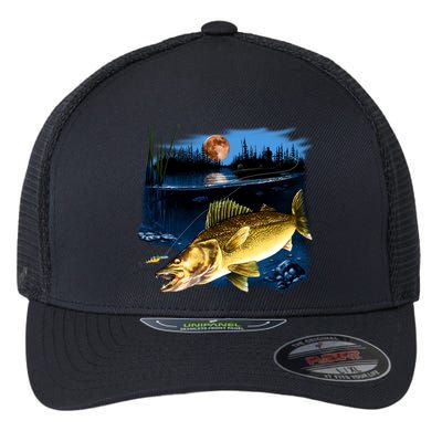 Walleye Moon Light Flexfit Unipanel Trucker Cap