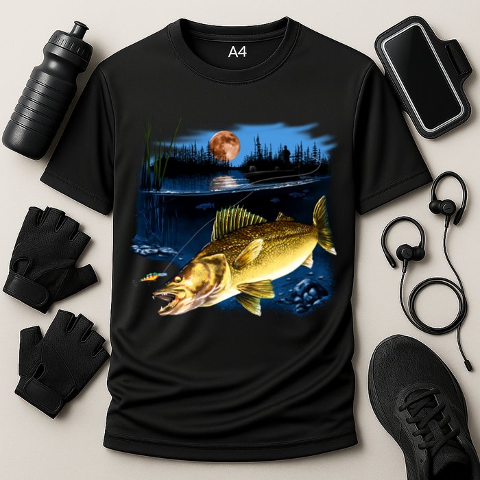 Walleye Moon Light Cooling Performance Crew T-Shirt