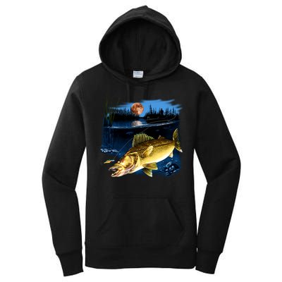 Walleye Moon Light Women's Pullover Hoodie