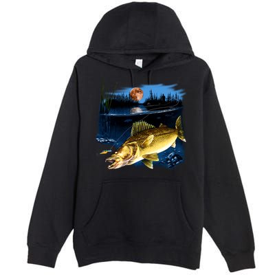 Walleye Moon Light Premium Pullover Hoodie
