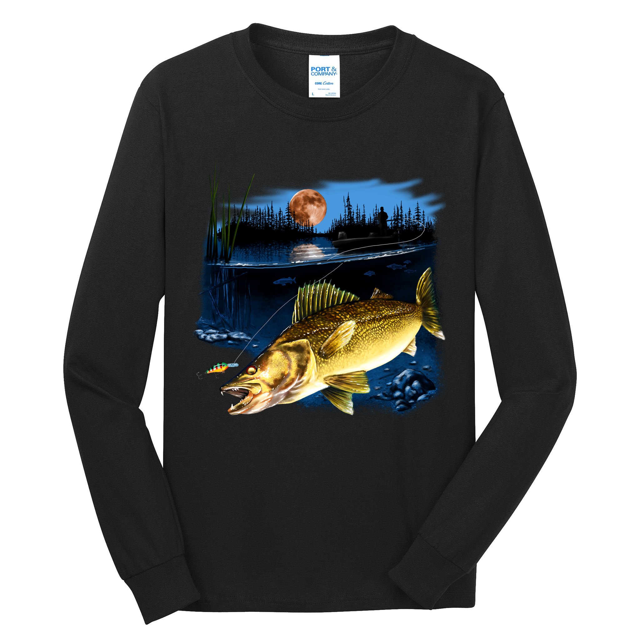 Walleye Moon Light Tall Long Sleeve T-Shirt