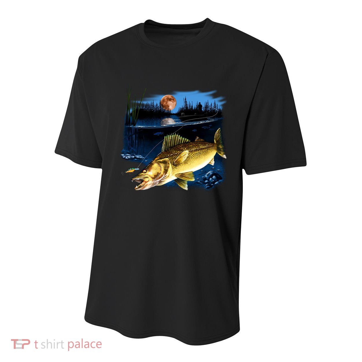 Walleye Moon Light Youth Performance Sprint T-Shirt