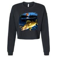 Walleye Moon Light Cropped Pullover Crew
