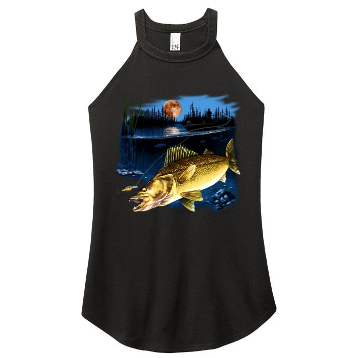 Walleye Moon Light Women's Perfect Tri Rocker Tank