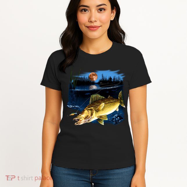 Walleye Moon Light Womens T-Shirt
