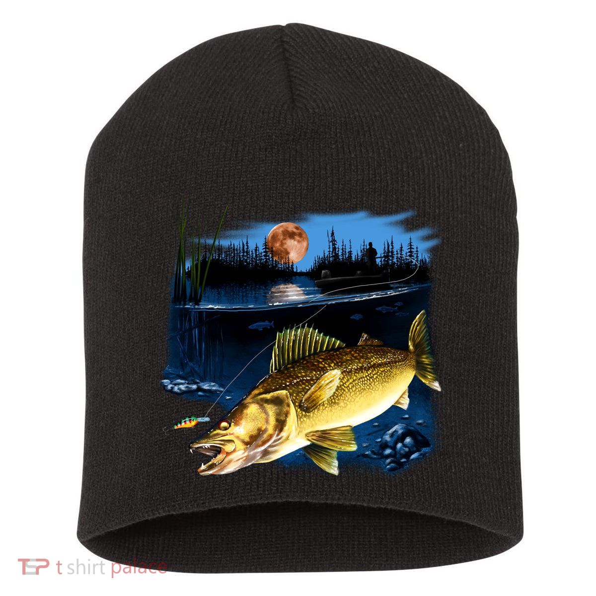 Walleye Moon Light Short Acrylic Beanie