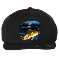 Walleye Moon Light Wool Snapback Cap