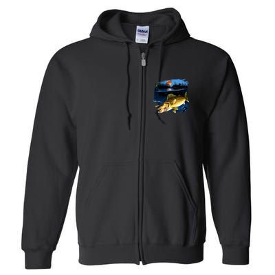 Walleye Moon Light Full Zip Hoodie