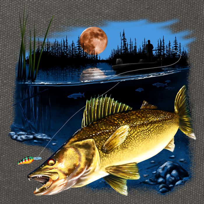 Walleye Moon Light Cotton Canvas Backpack
