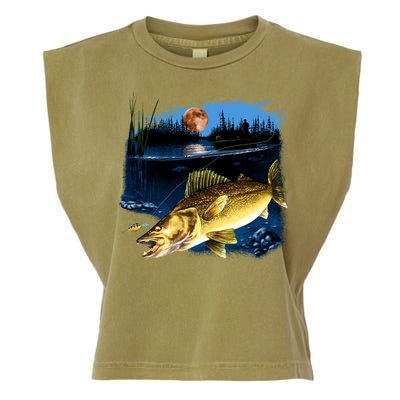 Walleye Moon Light Garment-Dyed Women's Muscle Tee