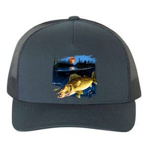 Walleye Moon Light Yupoong Adult 5-Panel Trucker Hat