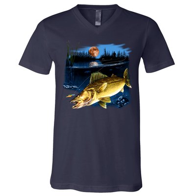 Walleye Moon Light V-Neck T-Shirt