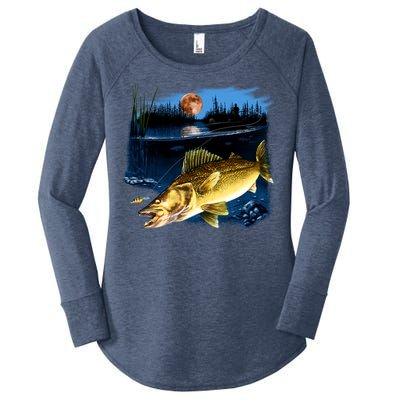 Walleye Moon Light Women's Perfect Tri Tunic Long Sleeve Shirt