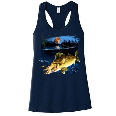 Walleye Moon Light Women's Racerback Tank