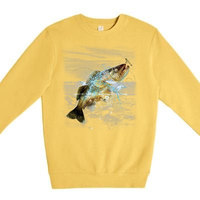 Walleye Wilderness - Fishing Premium Crewneck Sweatshirt