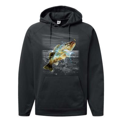 Walleye Wilderness - Fishing Performance Fleece Hoodie