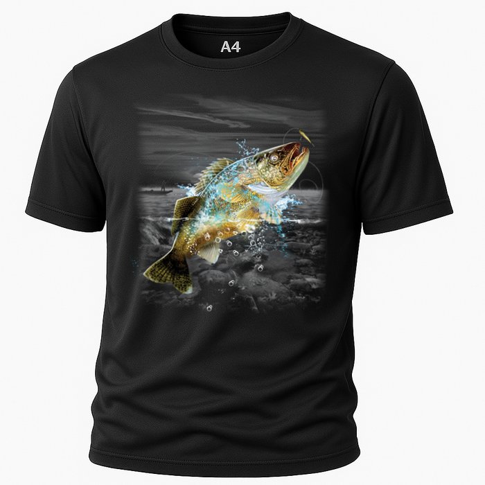 Walleye Wilderness - Fishing Cooling Performance Crew T-Shirt