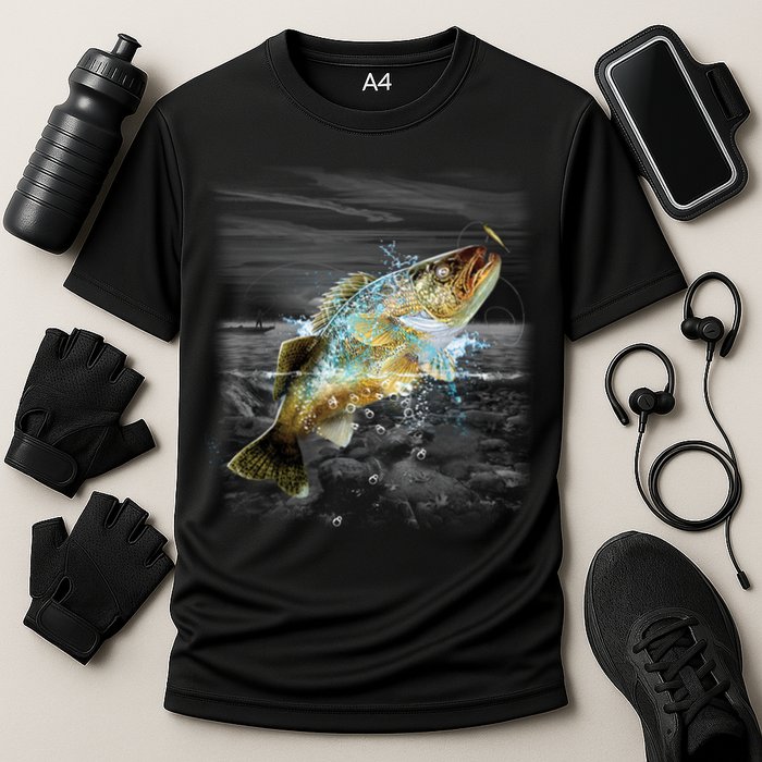 Walleye Wilderness - Fishing Cooling Performance Crew T-Shirt