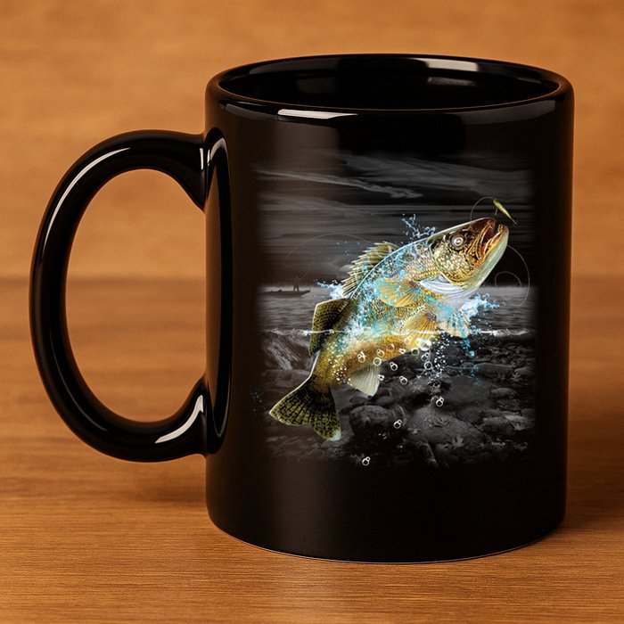 Walleye Wilderness - Fishing 11oz C Handle Ceramic Mug