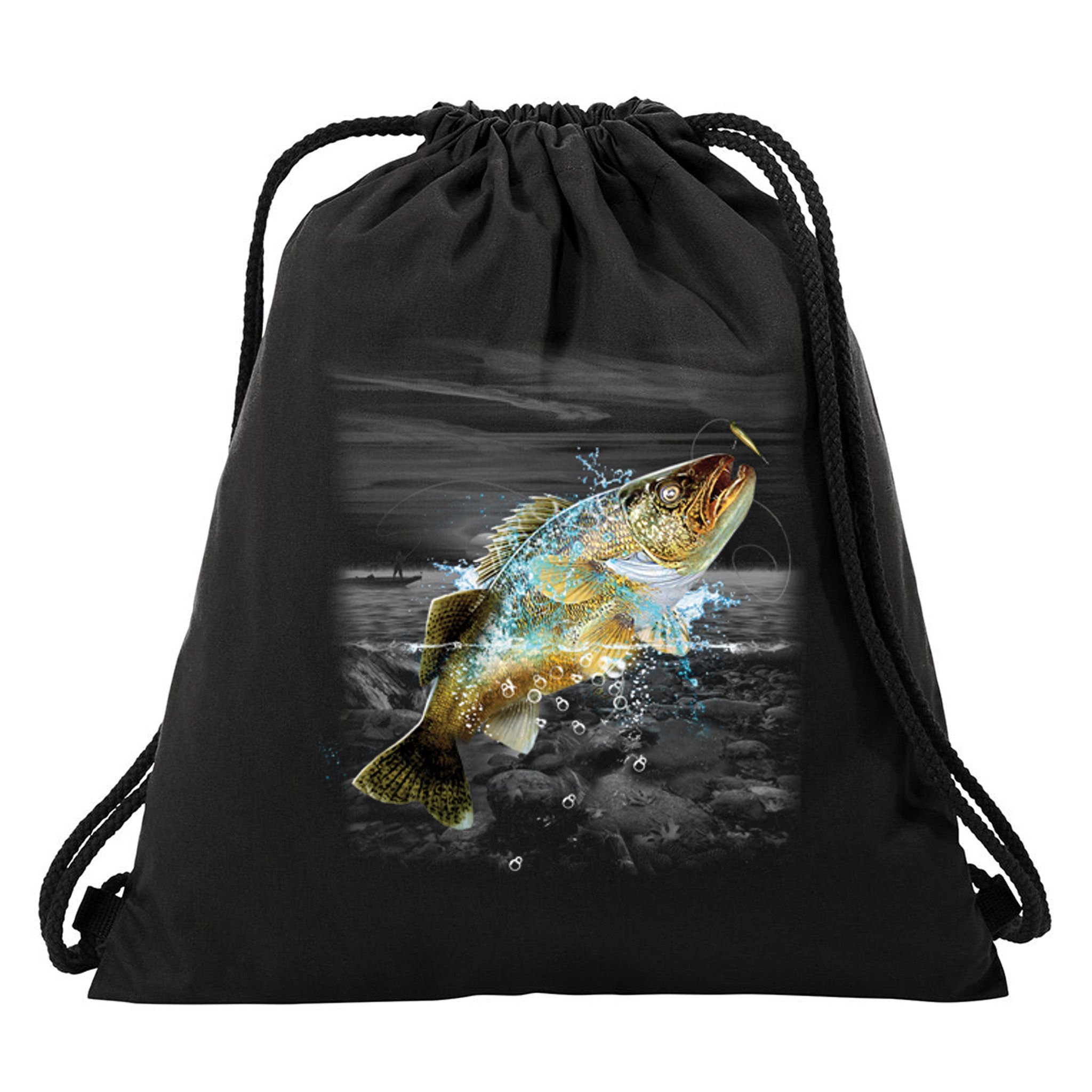 Walleye Wilderness - Fishing Drawstring Bag