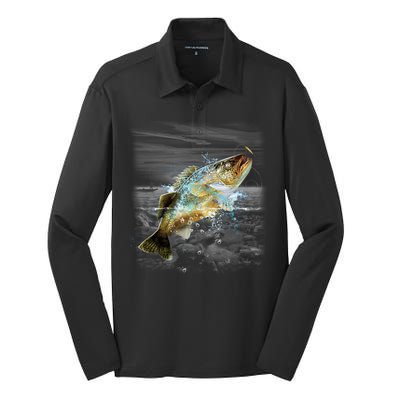 Walleye Wilderness - Fishing Silk Touch Performance Long Sleeve Polo