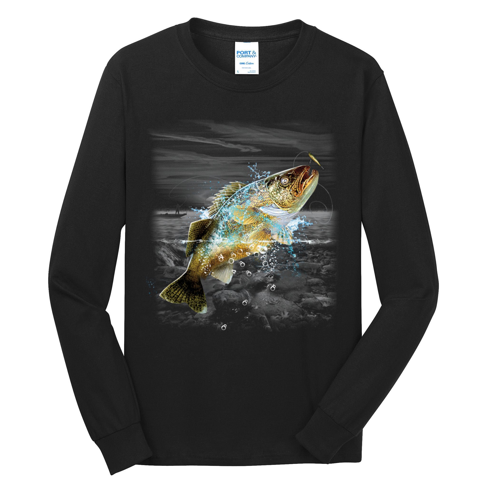 Walleye Wilderness - Fishing Tall Long Sleeve T-Shirt