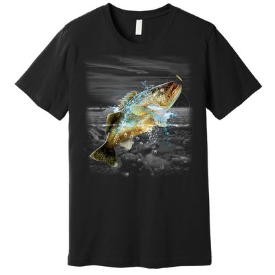 Walleye Wilderness - Fishing Premium T-Shirt