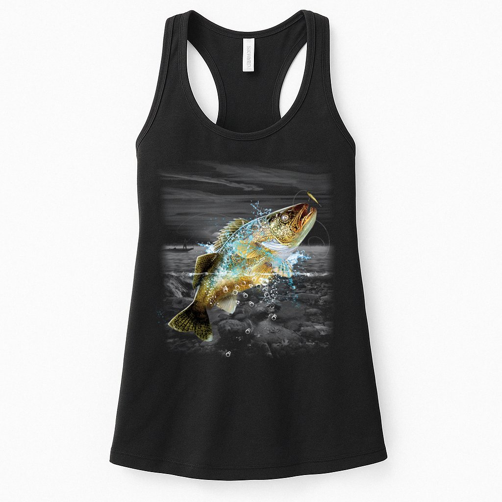 Walleye Wilderness - Fishing Womens Tank Top