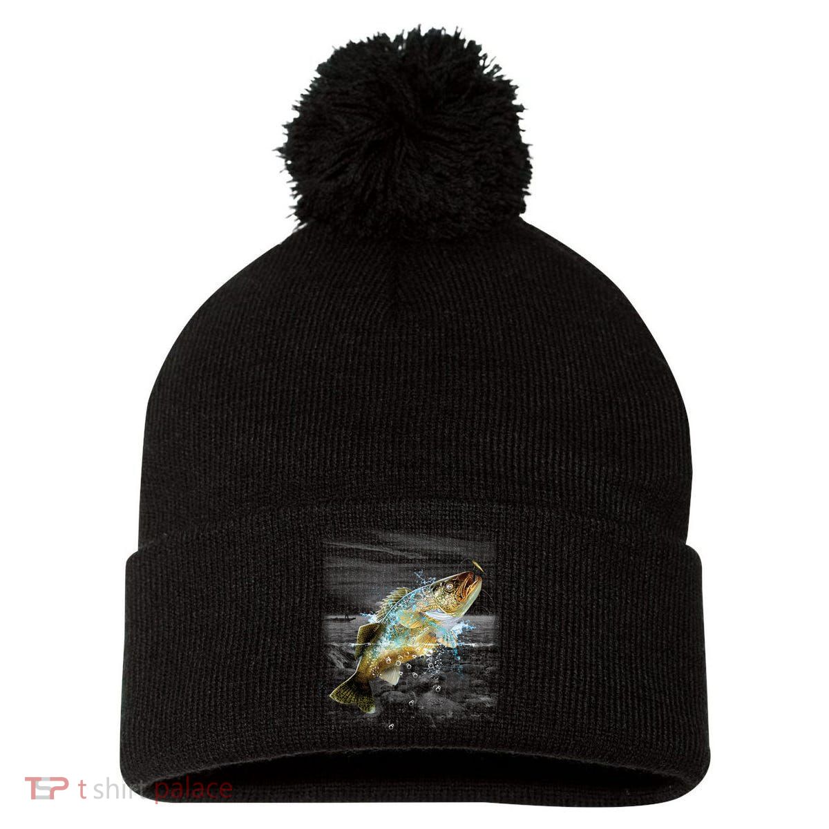 Walleye Wilderness - Fishing Pom Pom 12in Knit Beanie