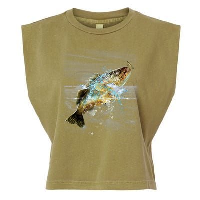 Walleye Wilderness - Fishing Garment-Dyed Women's Muscle Tee