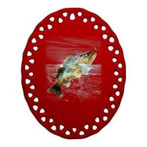 Walleye Wilderness - Fishing Ceramic Oval Ornament