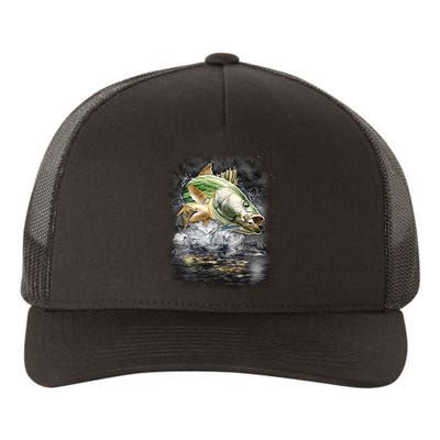 Walleye Wilderness - Fishing Jumping Fish Yupoong Adult 5-Panel Trucker Hat