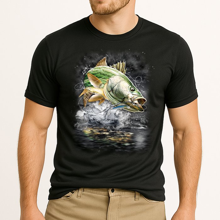 Walleye Wilderness - Fishing Jumping Fish Cooling Performance Crew T-Shirt