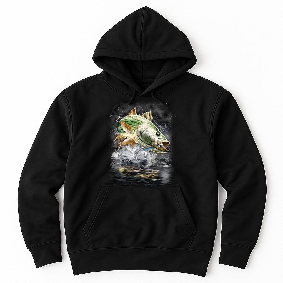 Walleye Wilderness - Fishing Jumping Fish Hoodie