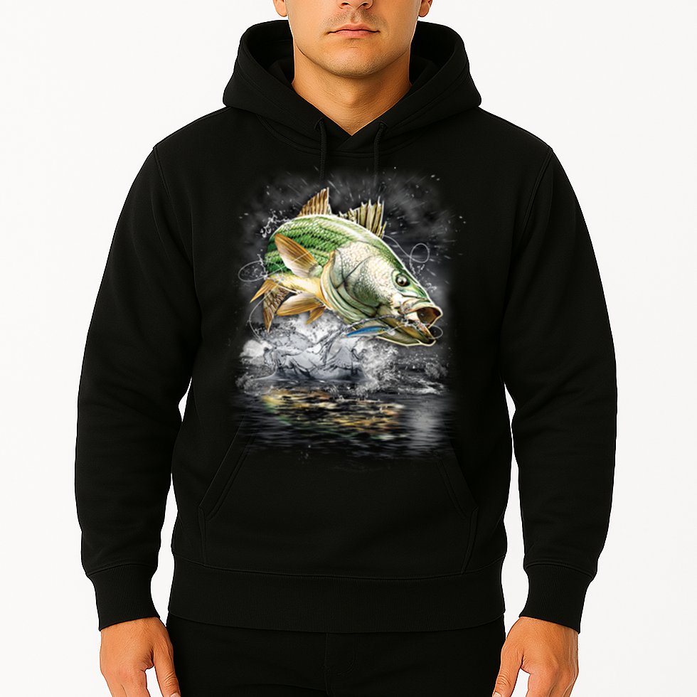 Walleye Wilderness - Fishing Jumping Fish Hoodie