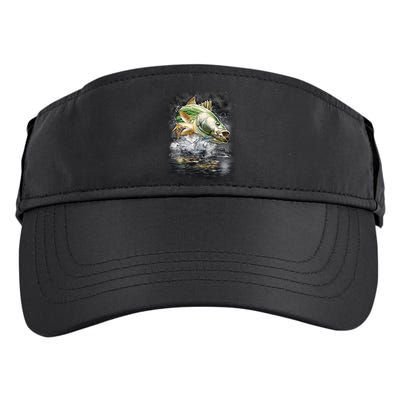 Walleye Wilderness - Fishing Jumping Fish Adult Drive Performance Visor
