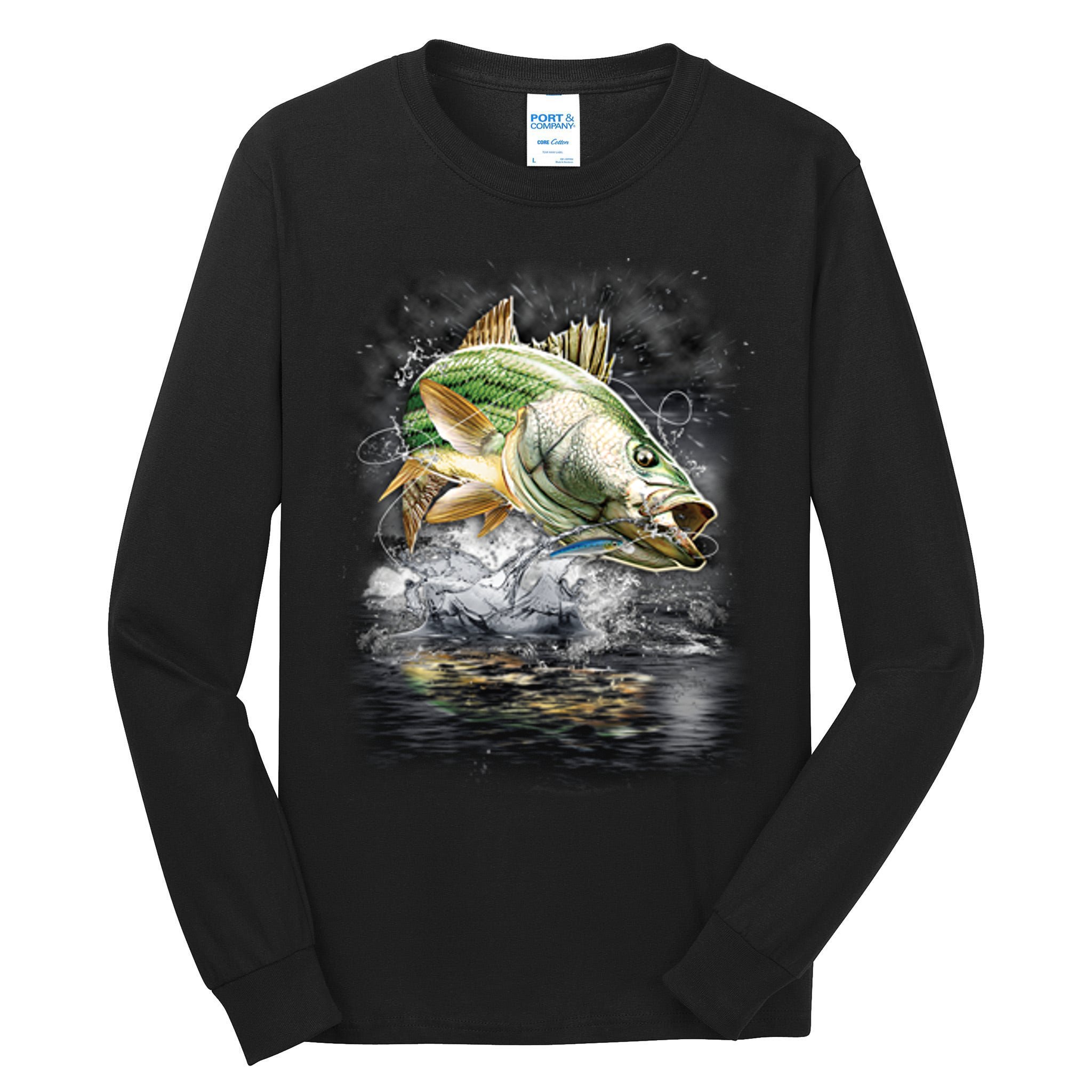 Walleye Wilderness - Fishing Jumping Fish Tall Long Sleeve T-Shirt